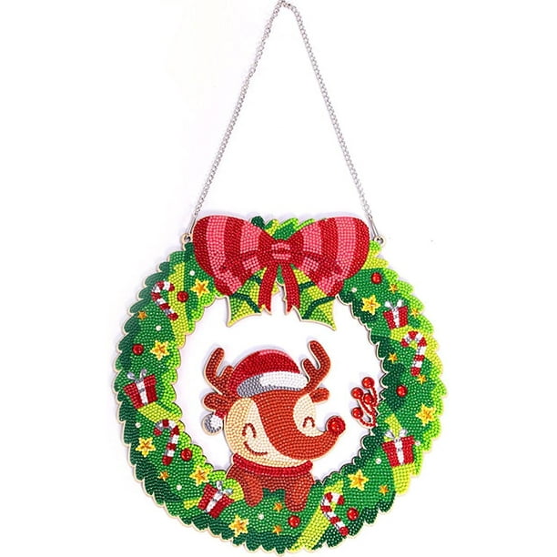 Merry Christmas Wreath Diamond Painting DIY Decoration Display Design Embroidery Merry Christmas Wreath Diamond Painting DIY Decoration Display Design Embroidery